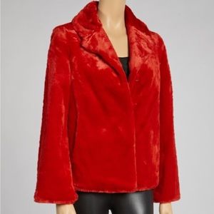 Faux red fur coat perfect for the holidays ❤️